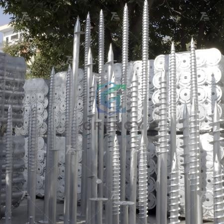 No Dig Double Blades Ground Screw Piles With Flanges